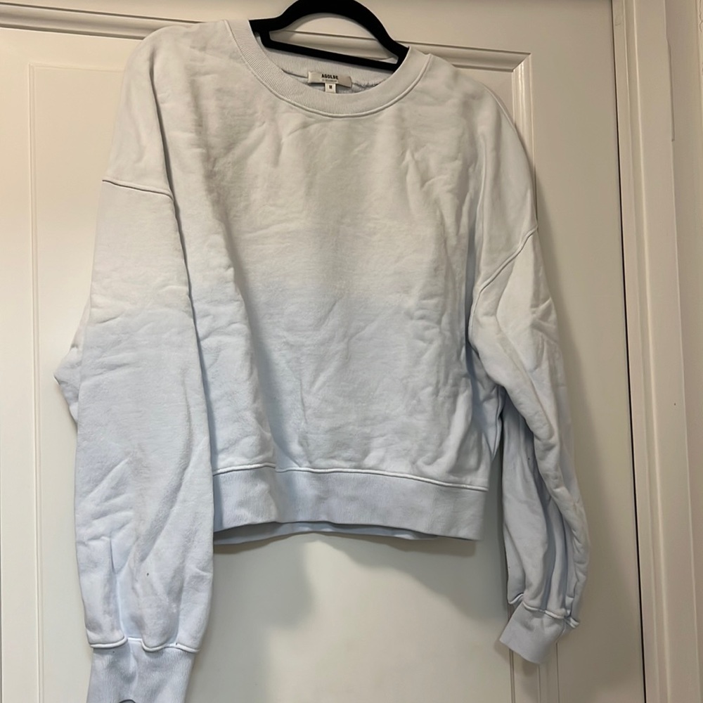 Agolde blue gradient cropped sweatshirt